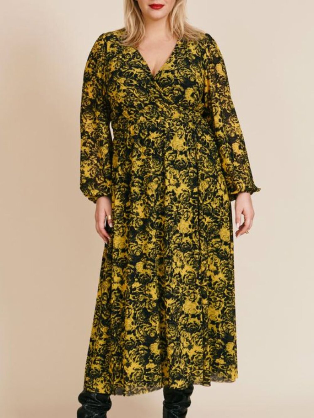 Ganni x 11 Honore Printed Mesh Wrap Dress Size 14